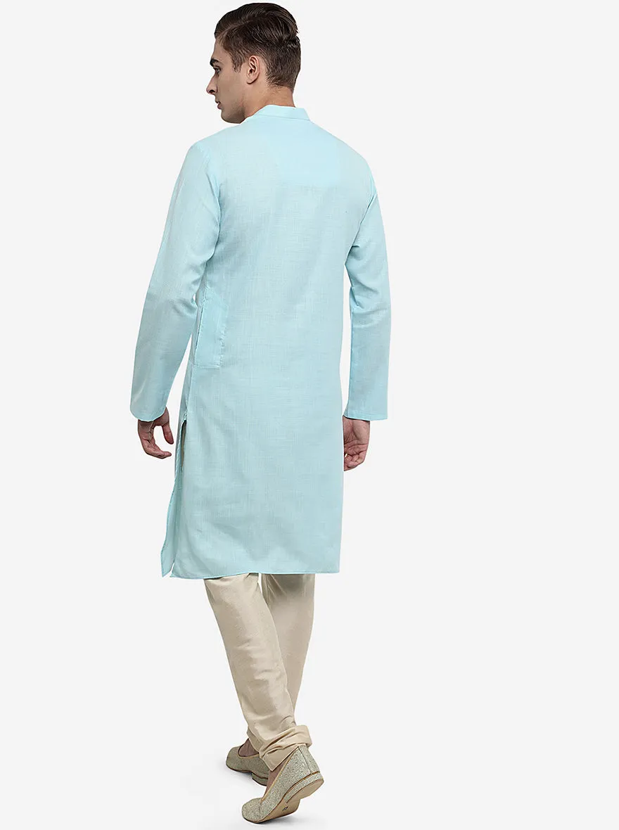 Sky Blue Solid Kurta | Azania
