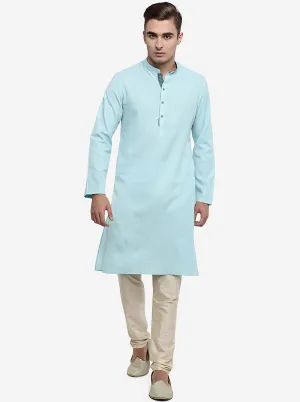 Sky Blue Solid Kurta | Azania