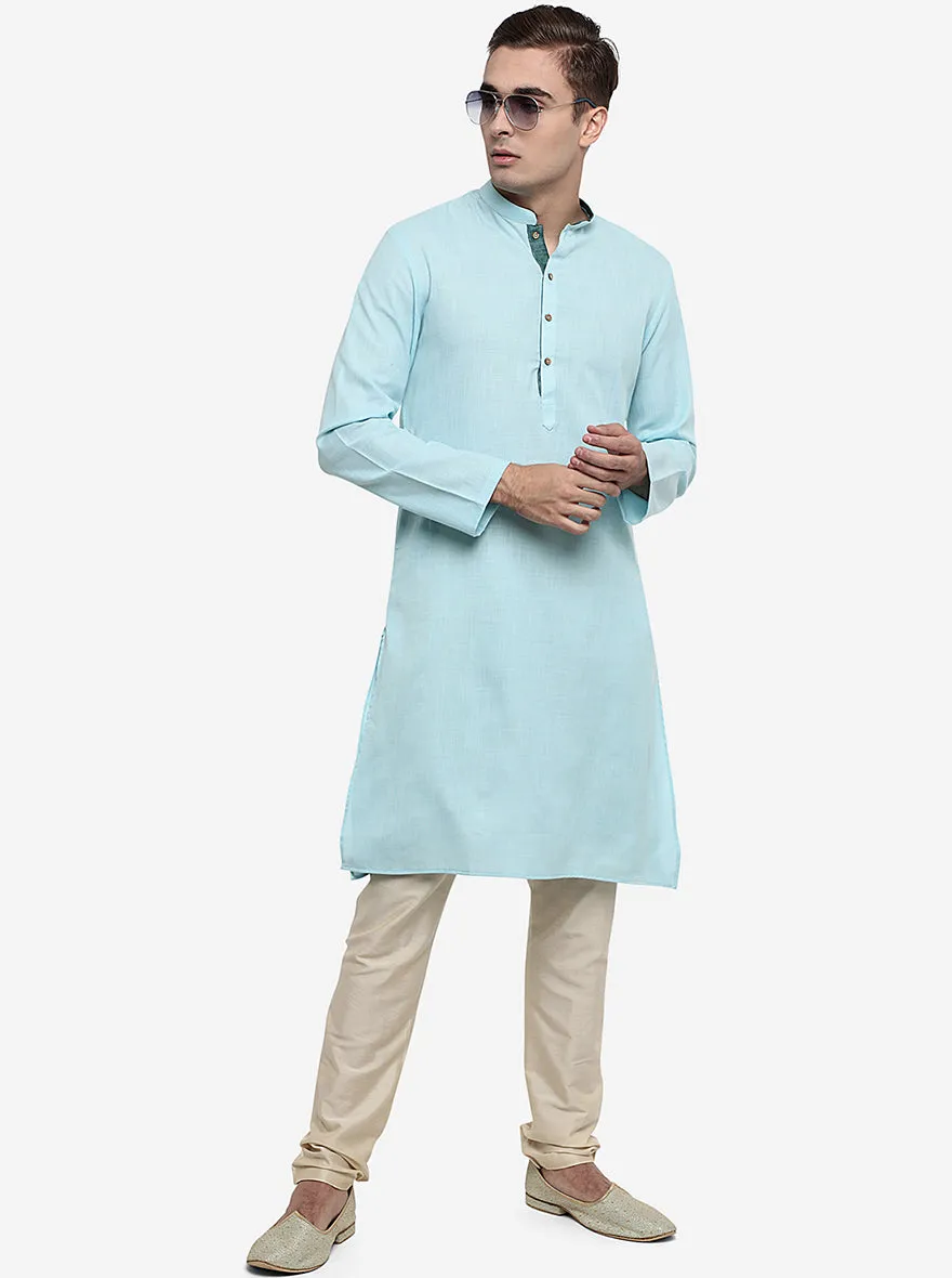Sky Blue Solid Kurta | Azania