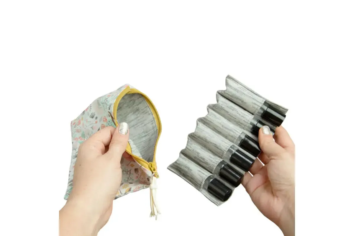 Small Roll-on Travel Pouch with Removable Insert (Holds 6 Vials)