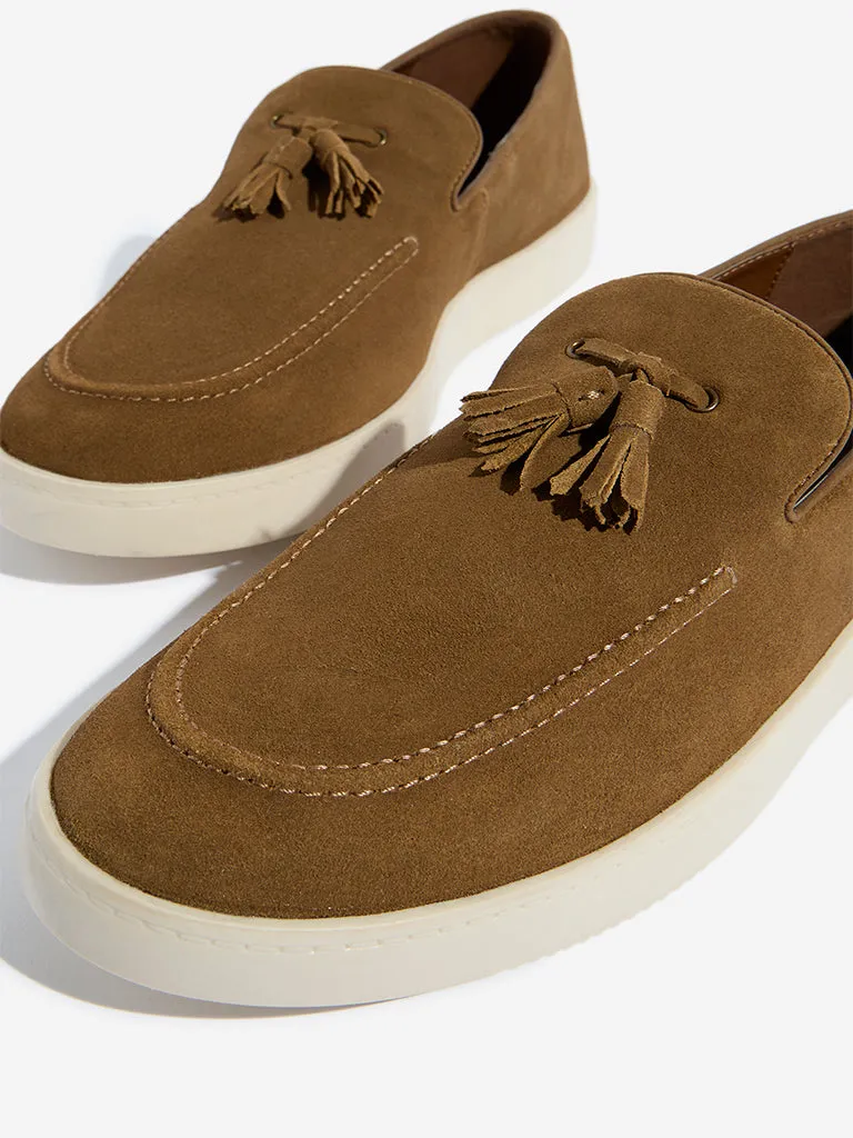 SOLEPLAY Brown Suede Leather Tassel Loafers