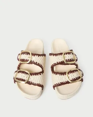 Theo Cream Raffia Footbed Sandal