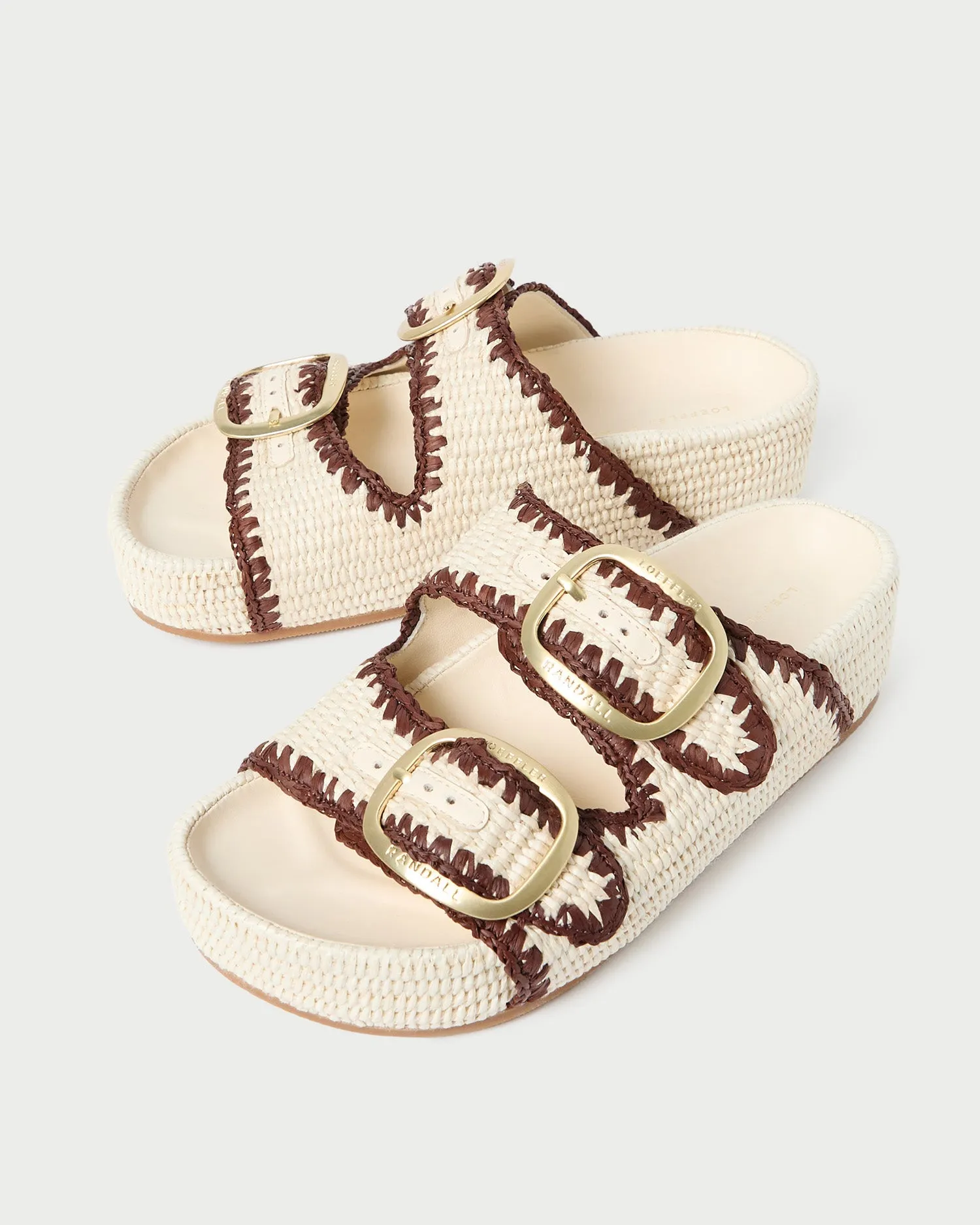 Theo Cream Raffia Footbed Sandal