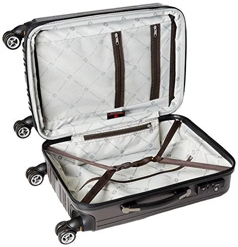 Traveler's Choice Tasmania 100% Pure Polycarbonate Expandable Spinner Luggage, Dark Brown, Carry-on 20-Inch