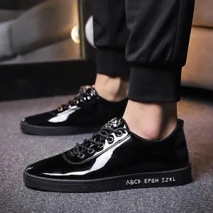 Unisex Off-Bound Alphabet Patent Leather Sneakers