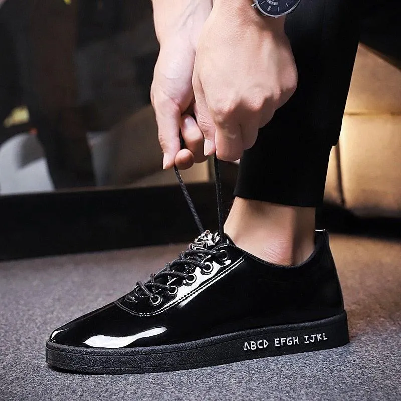 Unisex Off-Bound Alphabet Patent Leather Sneakers