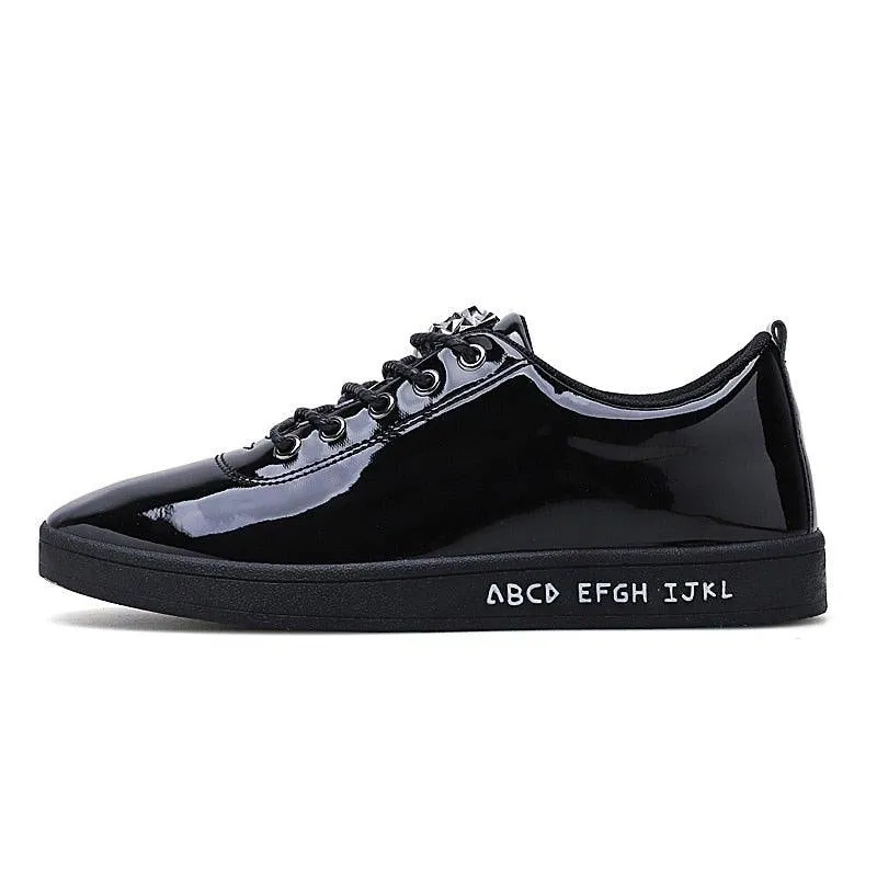 Unisex Off-Bound Alphabet Patent Leather Sneakers