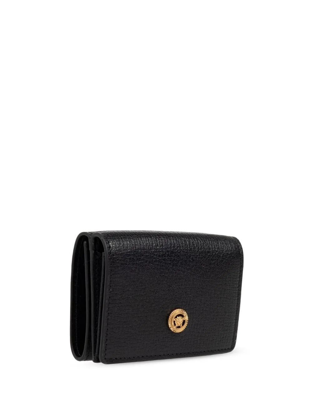 Versace Black La Medusa Tri-fold Wallet