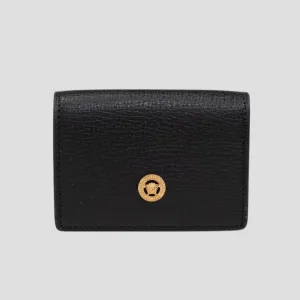 Versace Black La Medusa Tri-fold Wallet