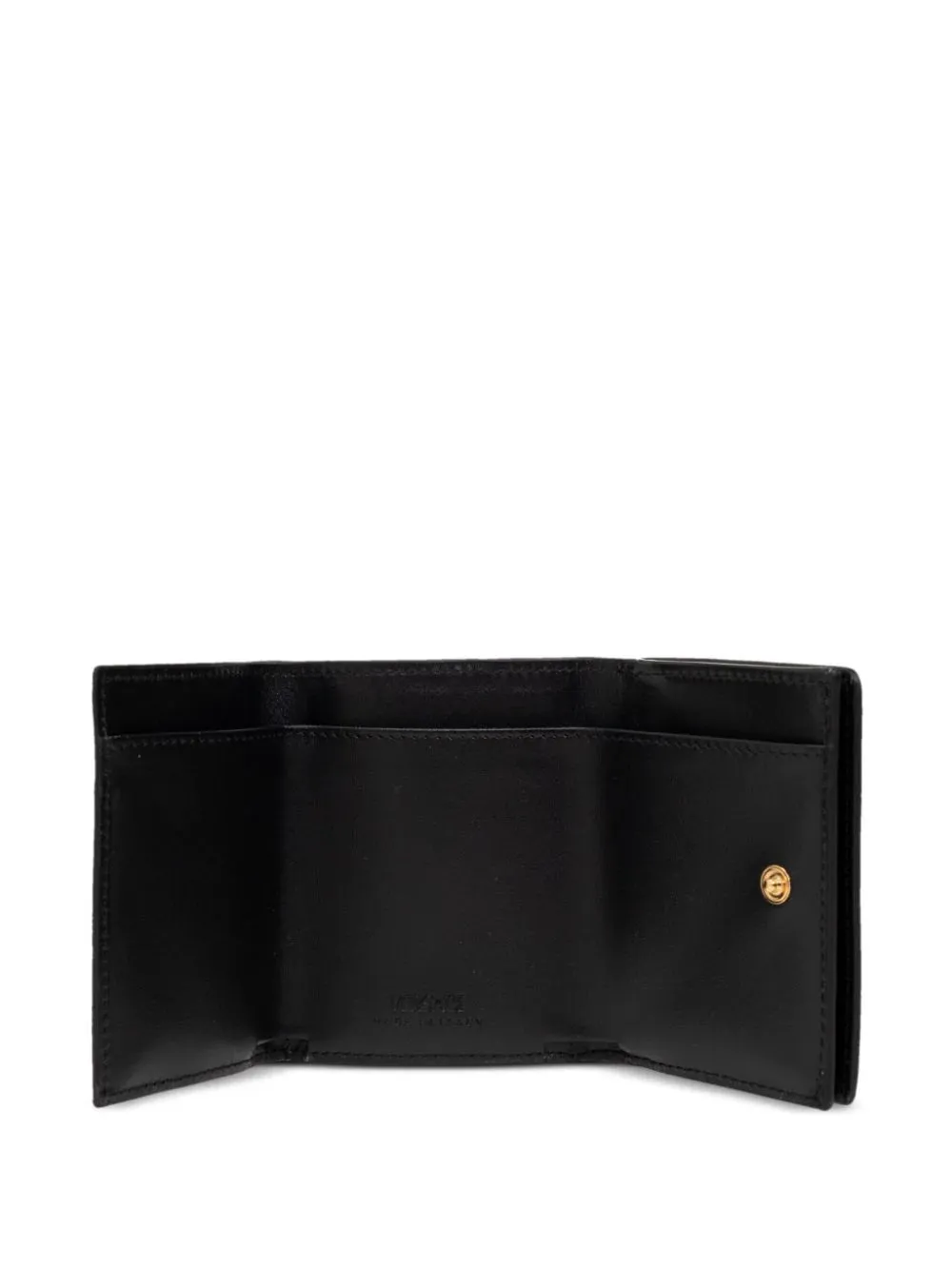Versace Black La Medusa Tri-fold Wallet