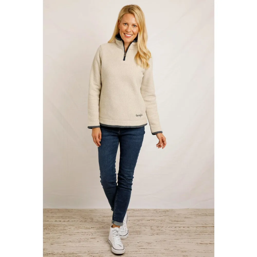 Weird Fish 16 Ecru Grey Bey Eco 1/4 Grid Fleece