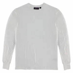 White Grey Better Basics Ultra-Soft Crewneck Long Sleeve T-Shirt by Fashion Hub