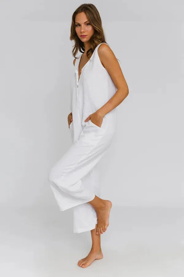Women's linen jumpsuit beige natural - Ema