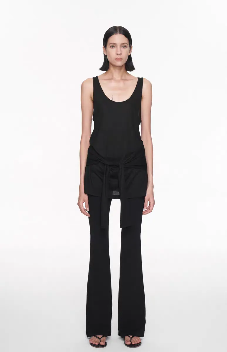 Women's Minimalist Tie-Front Tank Top
