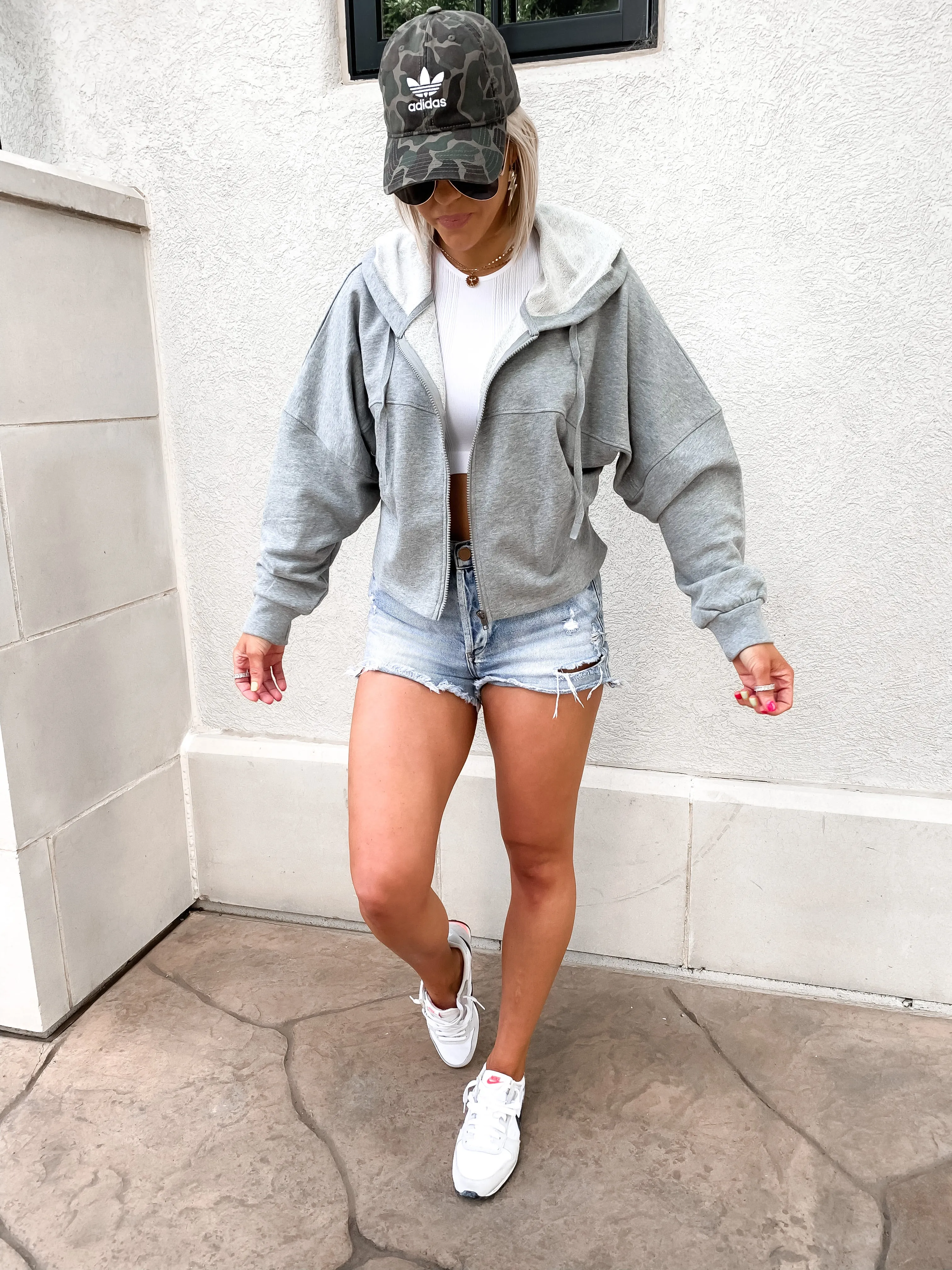 ZIPPED UP GREY HOODIE