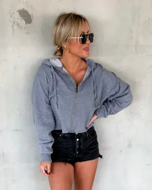 ZIPPED UP GREY HOODIE